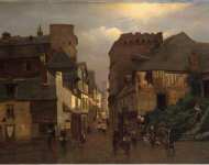 Kleineh Oskar Conrad City Street with a Procession  - Hermitage